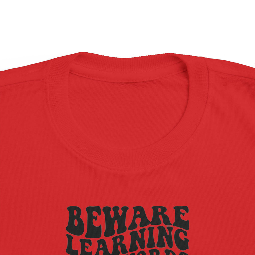 Beware Toddler T-Shirt - Beware Learning Bad Words, Cute Kids Tee, Funny Toddler Gift, Trendy Kids Apparel, Playful T-Shirt