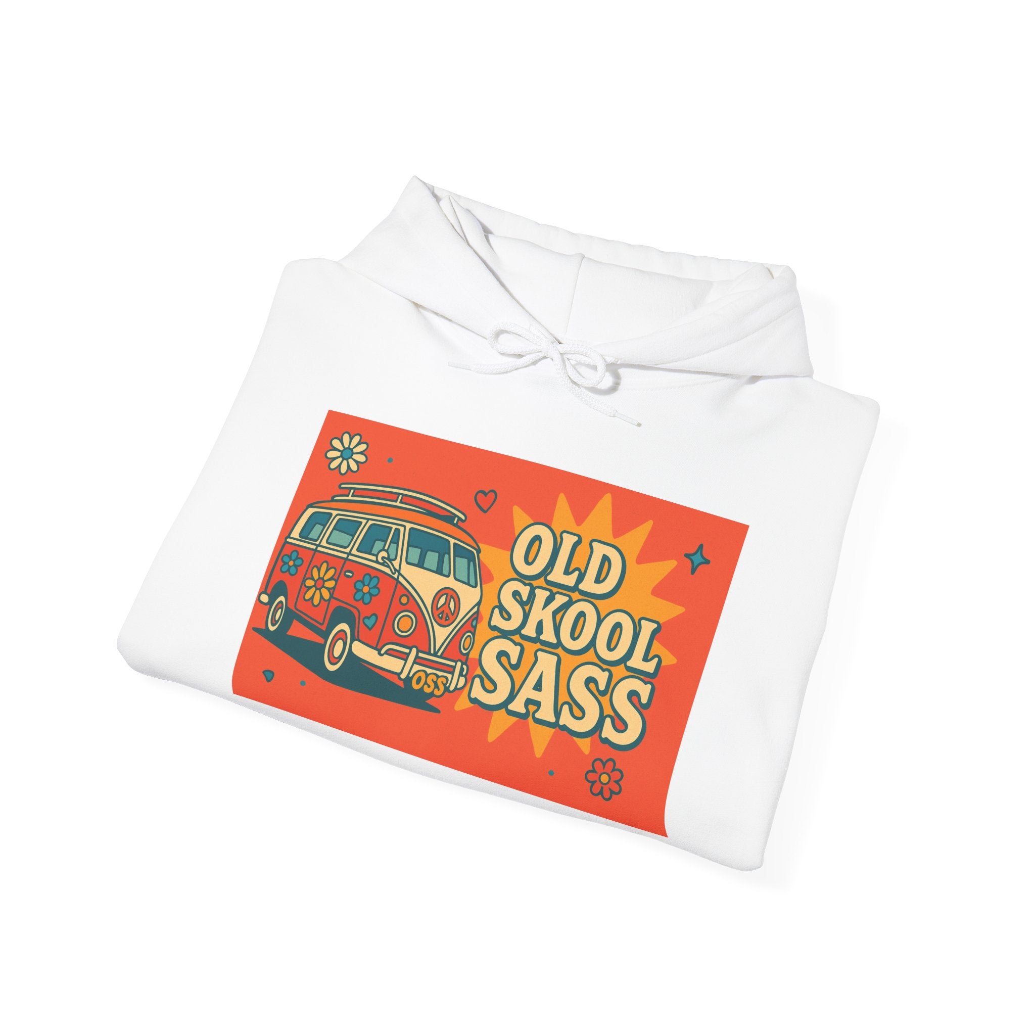 Retro Van Hoodie - Old Skool Sass Sweatshirt, Stylish Gift for Friends, Cozy Casual Wear, Hipster Fashion, Festival Clothing