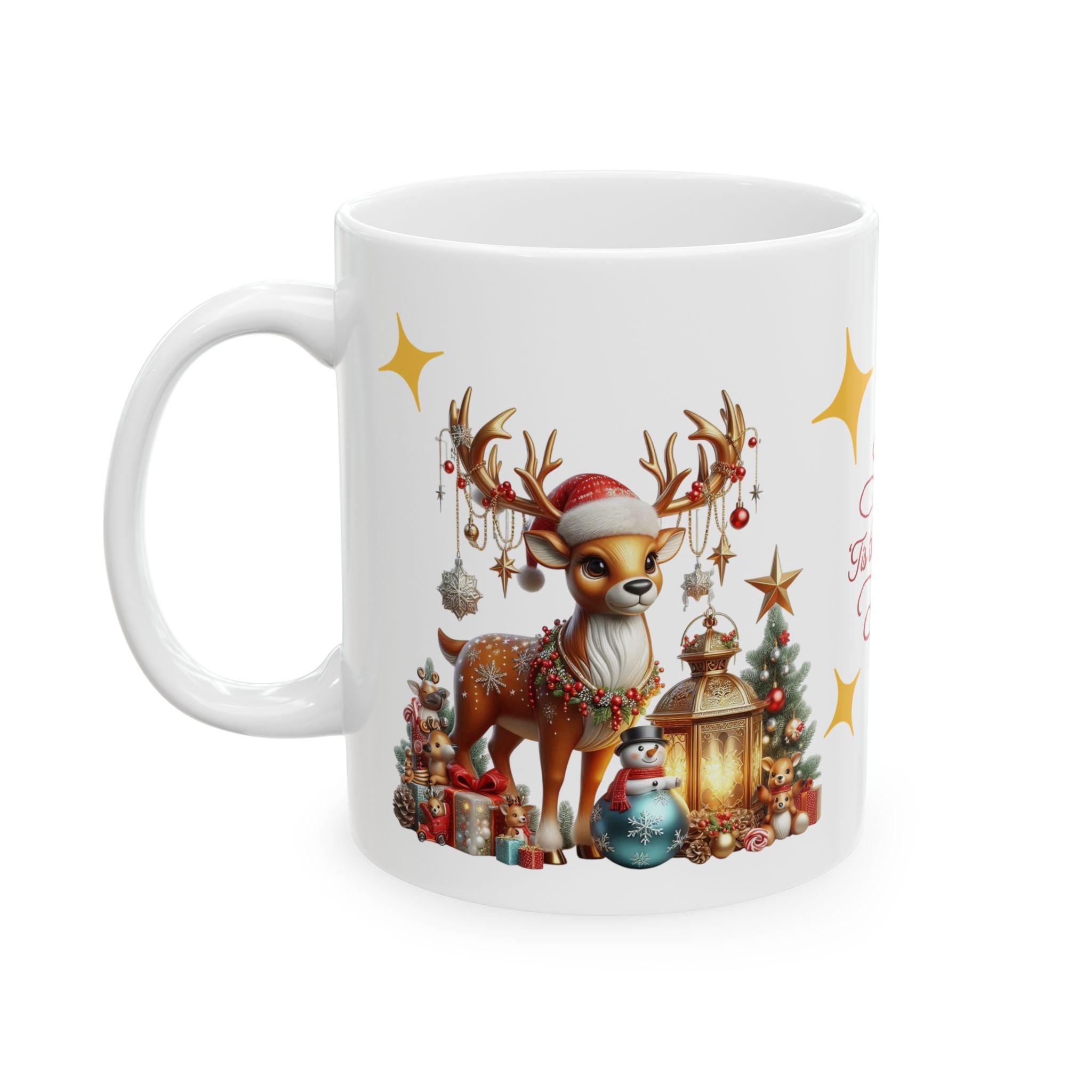 Festive Ceramic Mug - 'Tis the Season | Holiday Gift, Coffee Cup, Xmas Decor, Christmas Mug, Seasonal Beverage