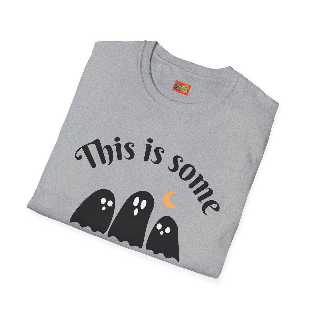 Unisex Halloween Graphic T-Shirt - This is Some Boo-Sheet, Funny Ghost Tee, Halloween Apparel, Fall Festival Shirt, Spooky Gift Idea