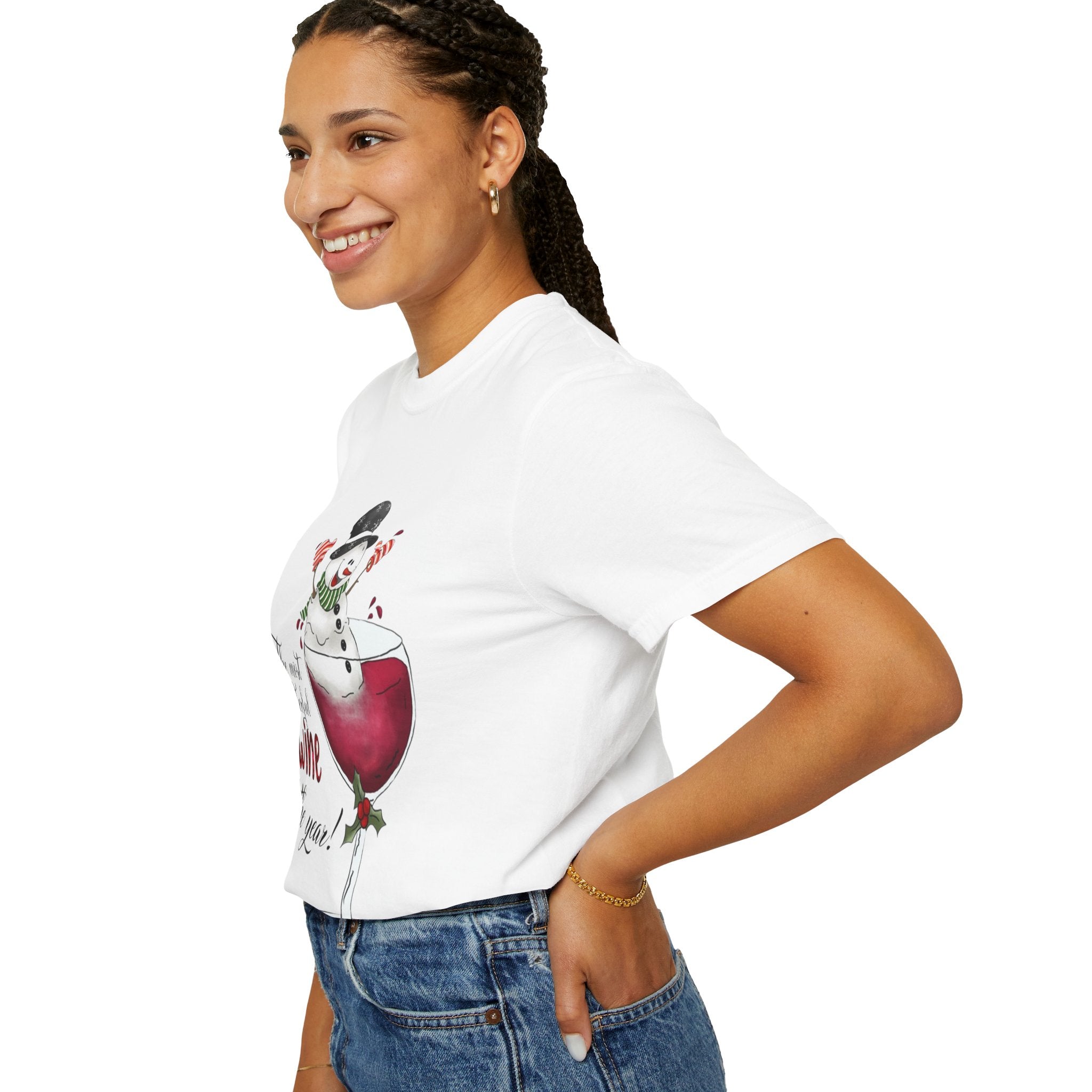Festive Wine Lover T-Shirt, Holiday Apparel, Christmas Gift, Unisex Tee, Funny Wine Shirt, Winter Celebration Wear