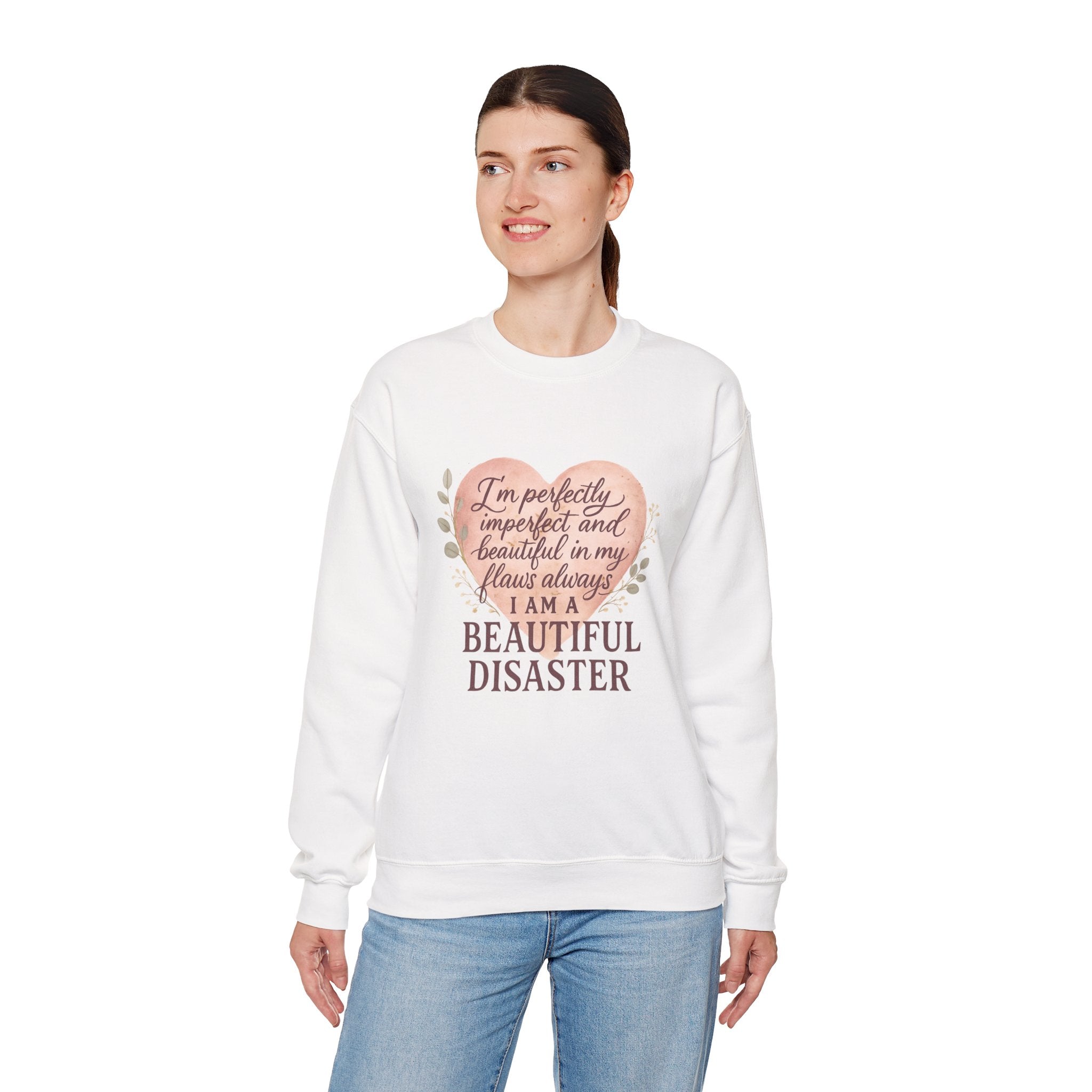 Perfectly Imperfect Heart Sweatshirt | Unisex Crewneck | Casual Cozy Gift for Friends | Fall Fashion | Heartbreak Recovery