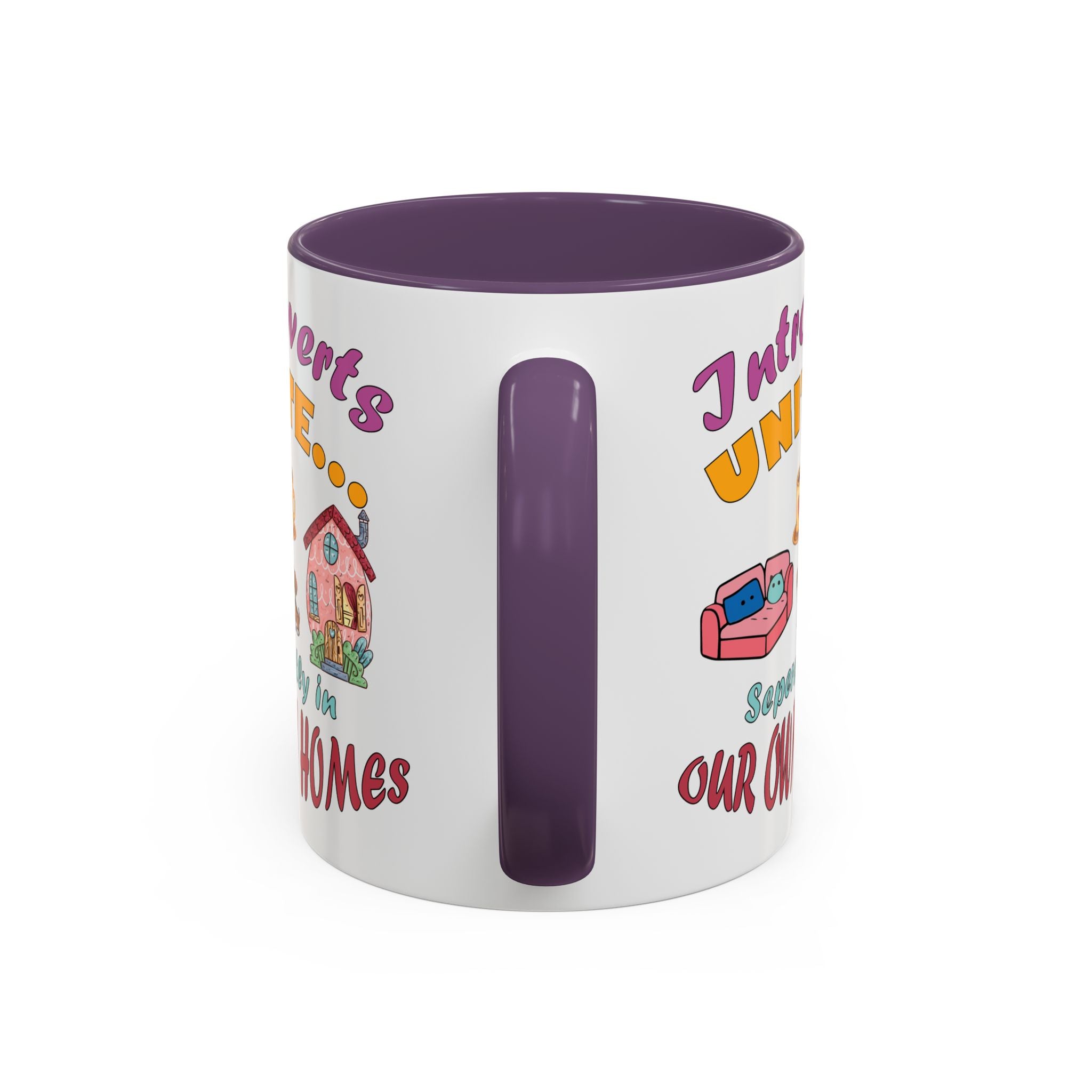 Introverts Unite Coffee Mug | Black Accent Mug for Coffee Lovers | Perfect Gift for Introverts | Home Office Decor | Fun Mug for Tea