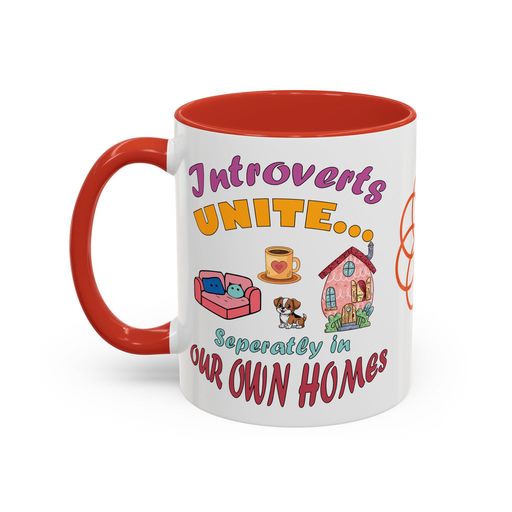 Introverts Unite Coffee Mug | Black Accent Mug for Coffee Lovers | Perfect Gift for Introverts | Home Office Decor | Fun Mug for Tea