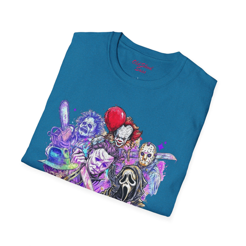 Unisex Horror Themed T-Shirt, Horror Lover Gift, Halloween Costume Tee, Spooky Graphic Tee, Gothic Apparel, Horror Fan Shirt