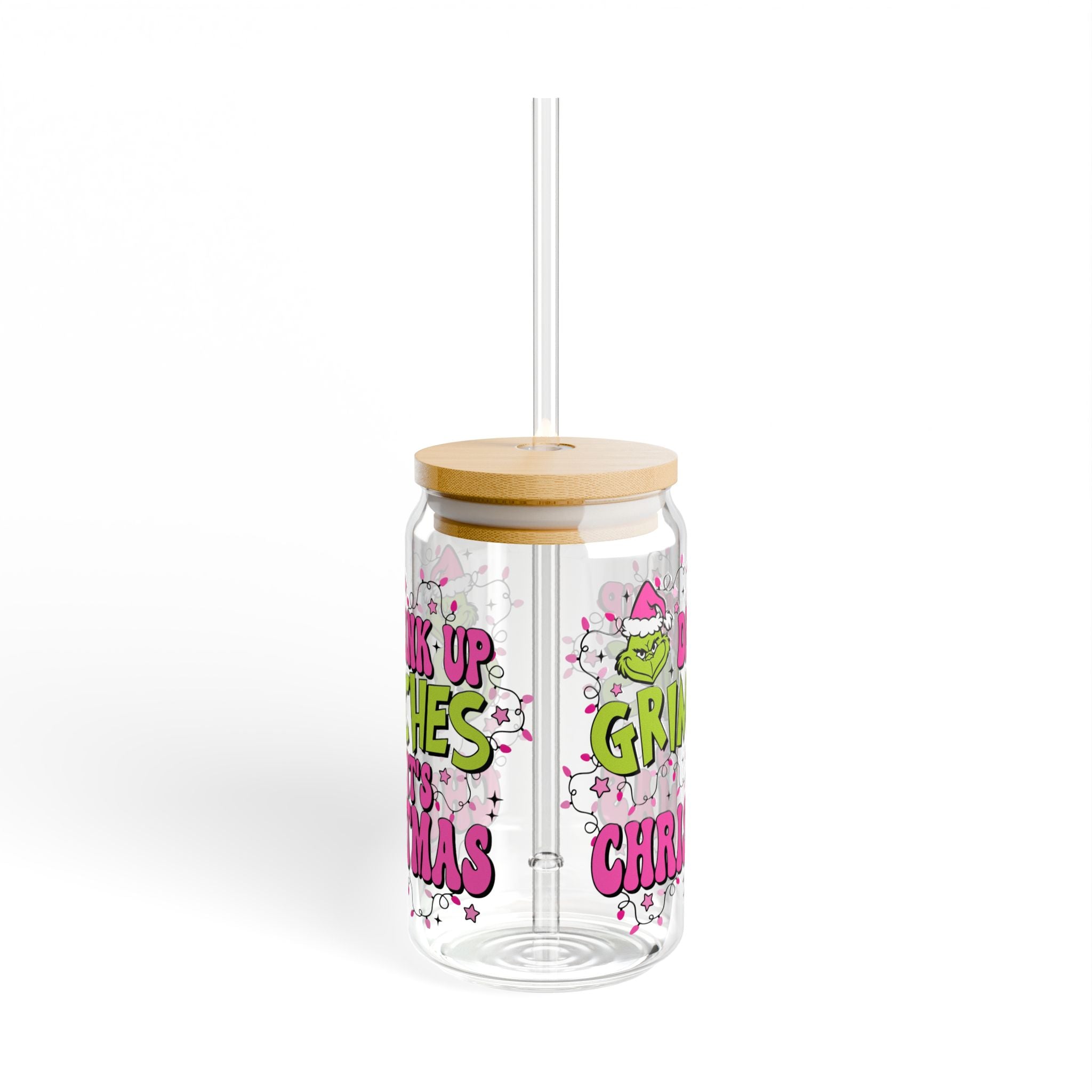 Grinch-Inspired Sipper Glass – 16oz, Fun Holiday Drinkware, Christmas Gift, Grinch Lover Mug, Eco-Friendly Beverage Bottle, Festive [...]